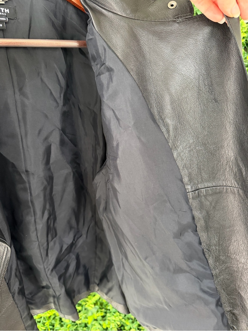 WORTH New York 100% Genuine Leather Quilted Moto Jacket Black Size 16 - Picture 8 of 12